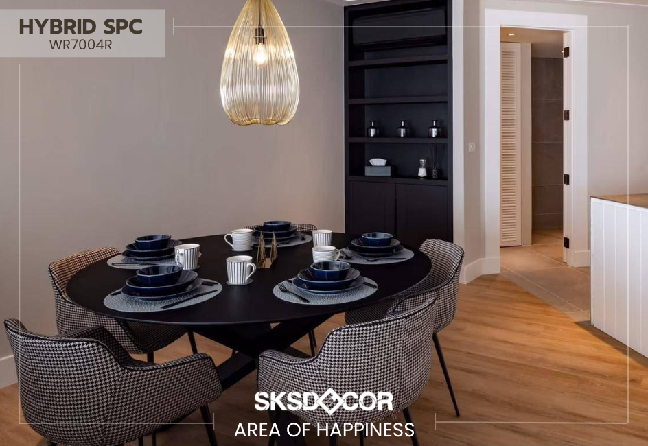 ผลงานติดตั้งพื้น Hybrid SPC สี WR7004R SAND OAK